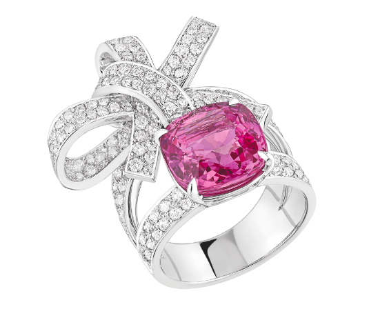 bague ruban saphir rose