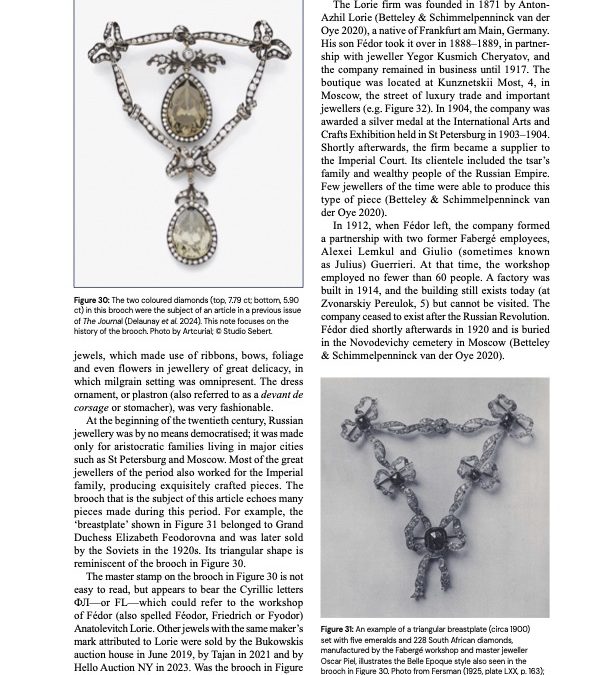 [EN] History of a brooch containing two rare grey Type IIb diamonds